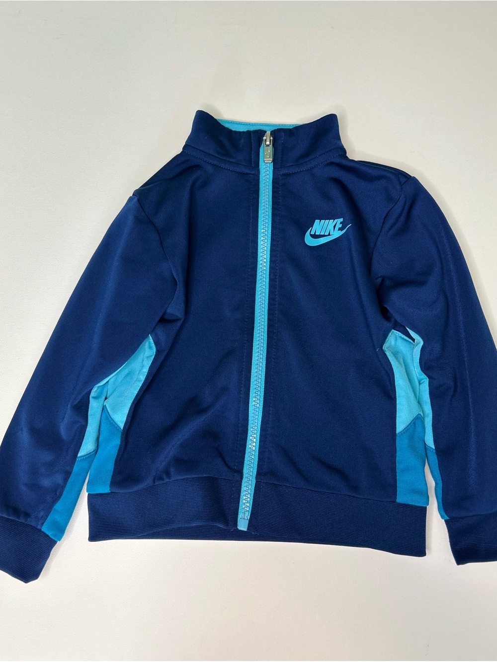 Nike Boys G4G Tricot Track Jacket Blue Void Colorblock Full Zip Size 24M